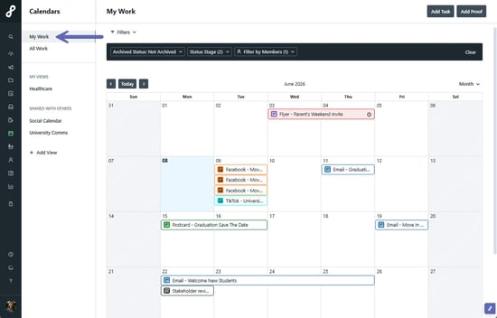 Calendar View - My Work