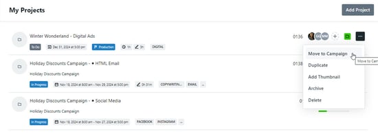 Move to Campaign option