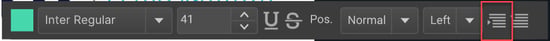 Increase Indent button