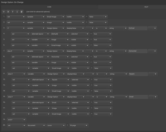 Action logic example
