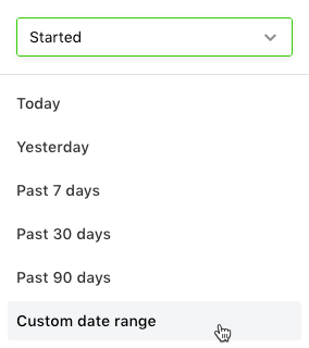 custom date range option