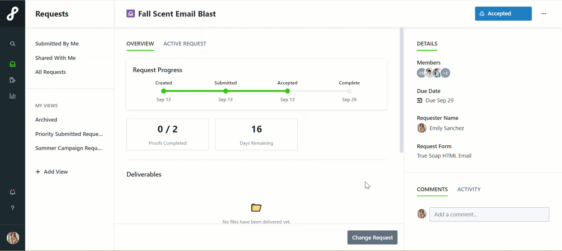 Creating and Submitting a Change Request