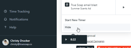 Hide button