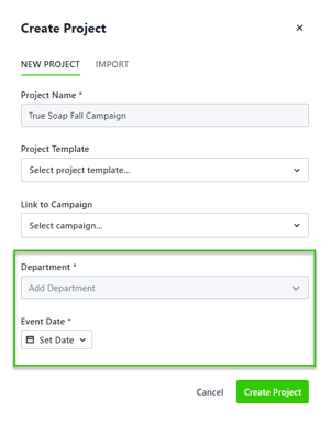 Custom field applied to project