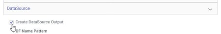 Create DataSource Output checkbox