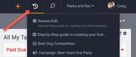 Recently Viewed Items button