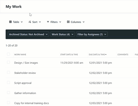 Adding filters and columns