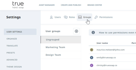 Groups tab