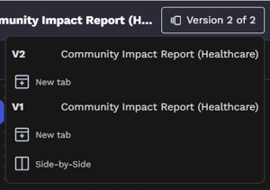 Version option within Review