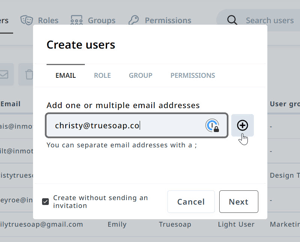 Adding user email address