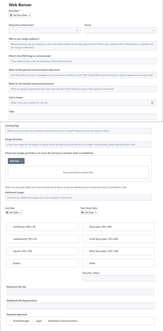Web Banner Example Form