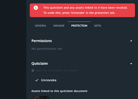 Asset revoked