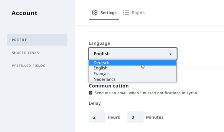 language settings