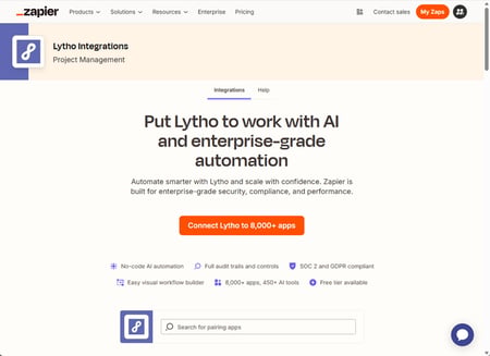 Lytho in Zapier