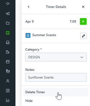 delete timer button