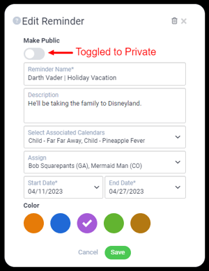 Reminder Permissions