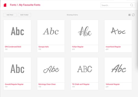Chili fonts panel
