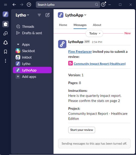 Slack notification