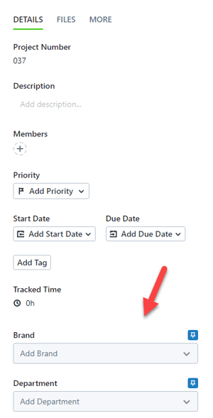 Pinned Custom Fields