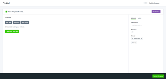 create template button