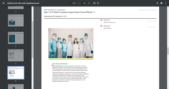Annotations & Comments page
