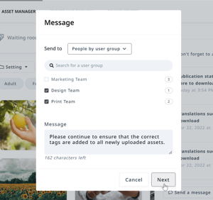 Message modal
