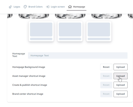Uploading homepage images