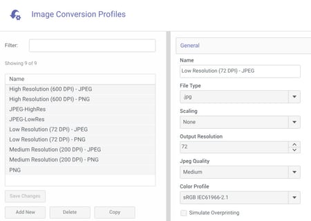 Image Conversion Profiles