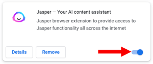 Jasper enable extension