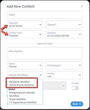New content fields