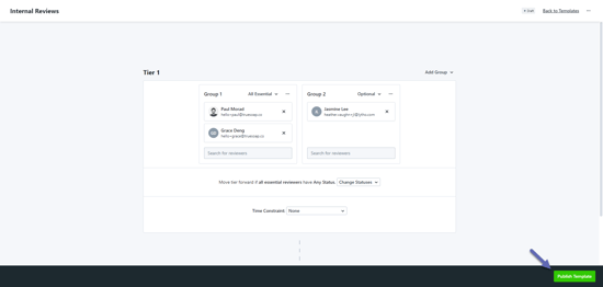 publish template button