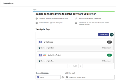 embedded Zapier experience