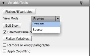Variable tools panel