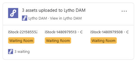 Assets uploaded to DAM