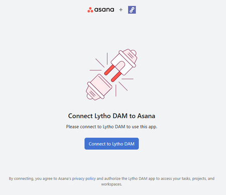 Connect to Lytho DAM authorization