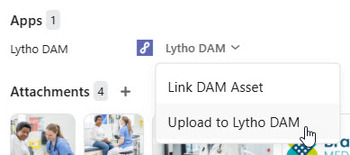 Upload to Lytho DAM option