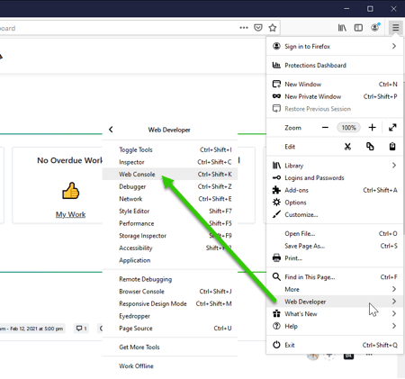 Web Console option