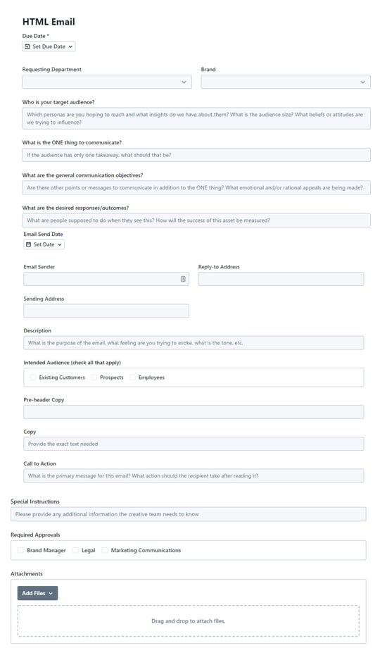HTML Email Example Form