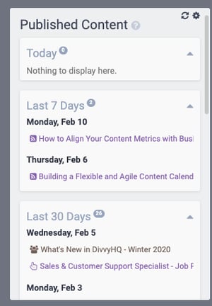 Published content modal