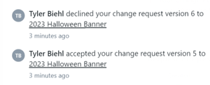  Change Request notification