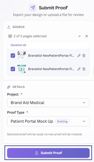 submit proof button