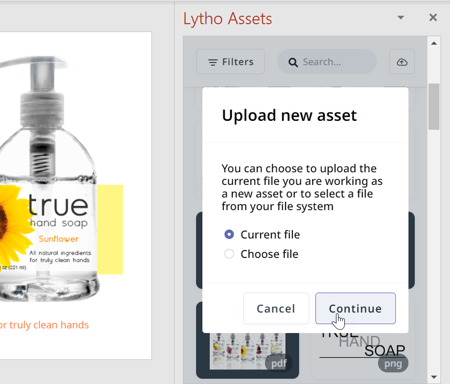 Upload new assets