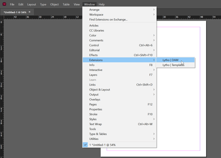 Extensions dropdown