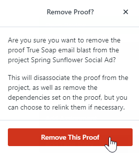  Remove from Project confirmation