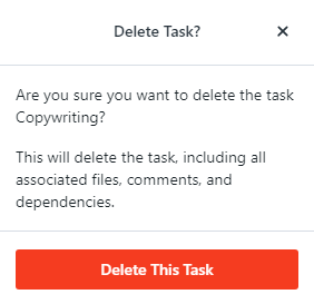 confirming deletion