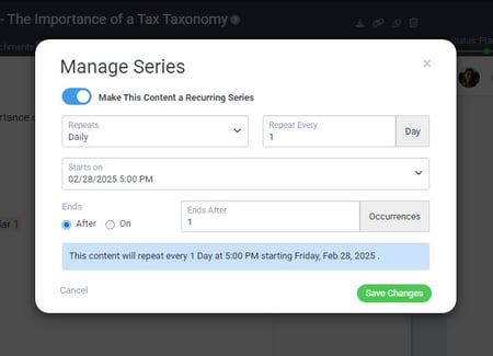 Manage series