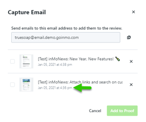 Capture email option