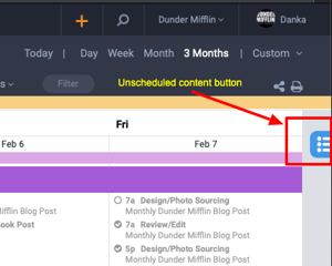Unscheduled content button