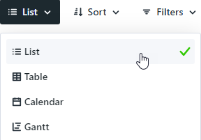 Sort dropdown