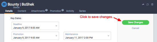 Save changes